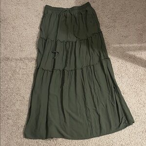 Chic Olive Maxi Skirt